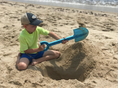Load image into Gallery viewer, Child playing on a sandy beach with a  blue beachmate shovel