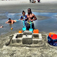 Load image into Gallery viewer, Family using Beachmate buckets and tote at the beach
