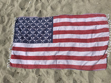 Load image into Gallery viewer, American Flag Turkish Towel
